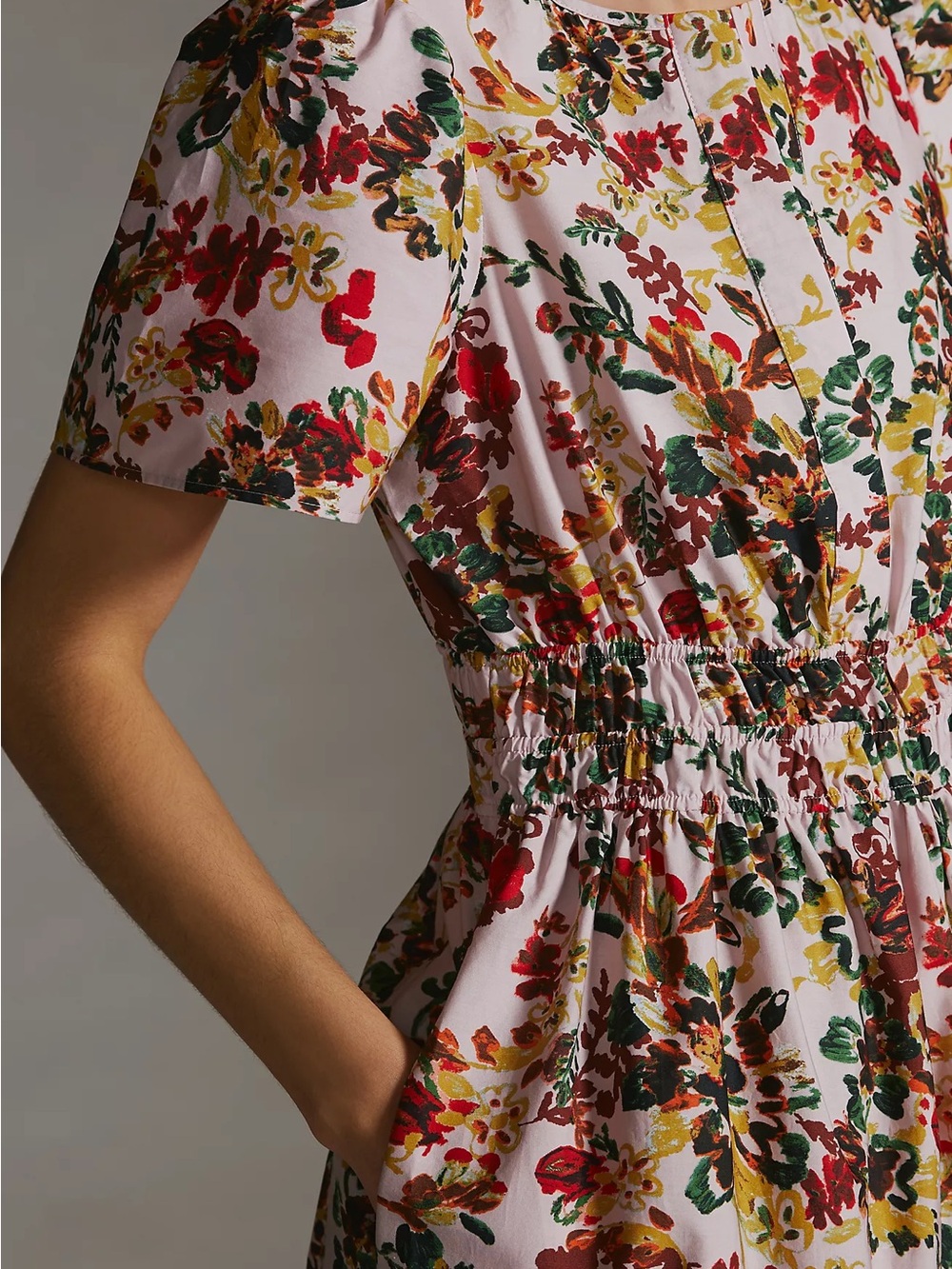Anthropologie Maeve Somerset Pink Floral Tiered Maxi Dress, size small - Picture 2 of 5